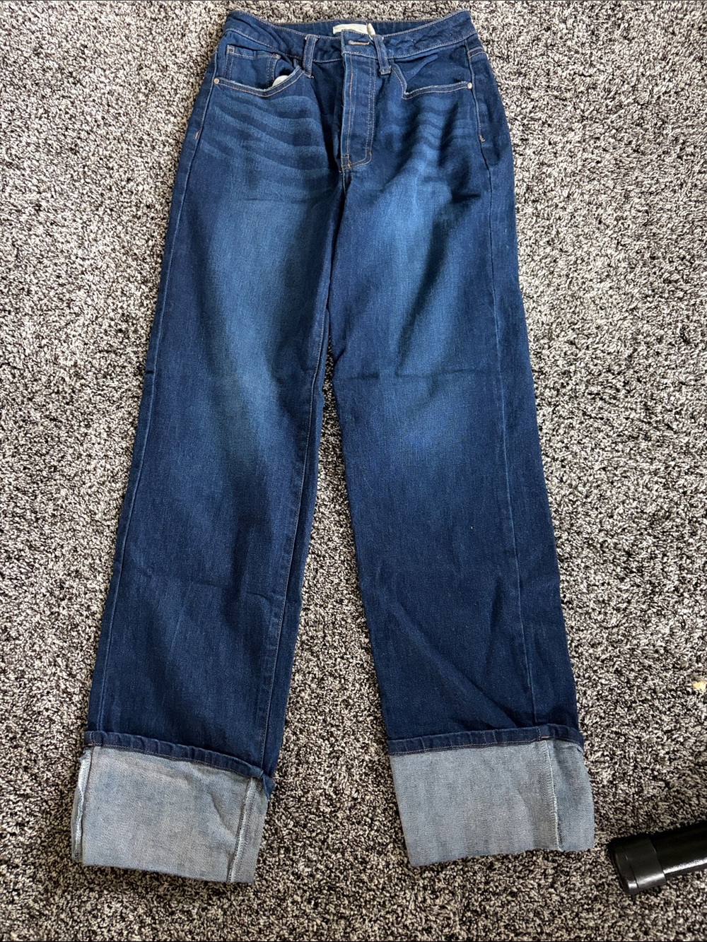 High-Rise Wide-Leg Women's Jeans in Dark Blue